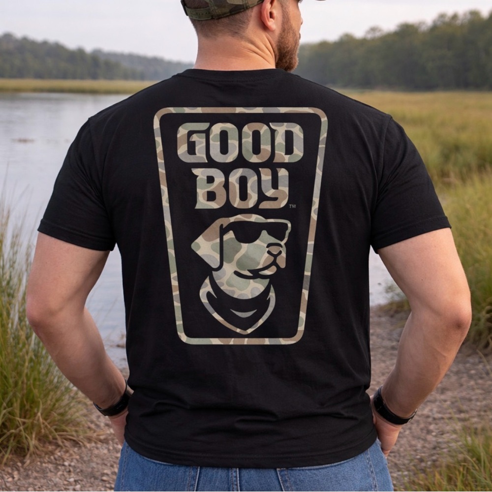 Good Boy Camouflage Black T- Shirt  XL New